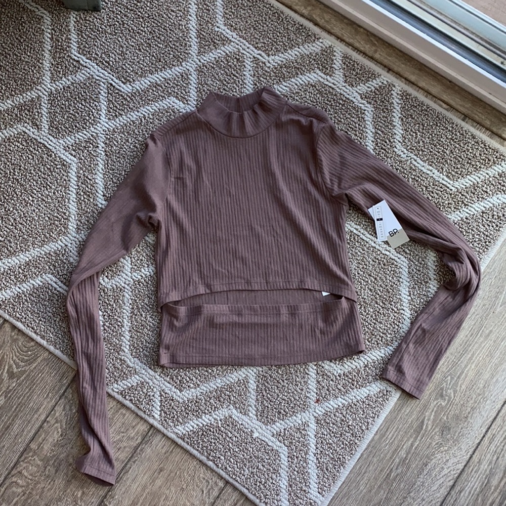 Brown stretch Cutout Top